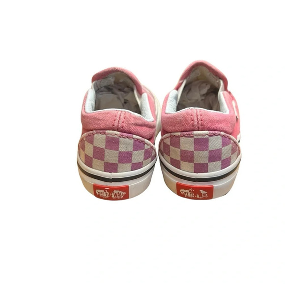 Vans Slip-On V Shoe - Checkerboard Pack- Fuchsia/White - Toddler Girls' 5.5 - Picture 8 of 11